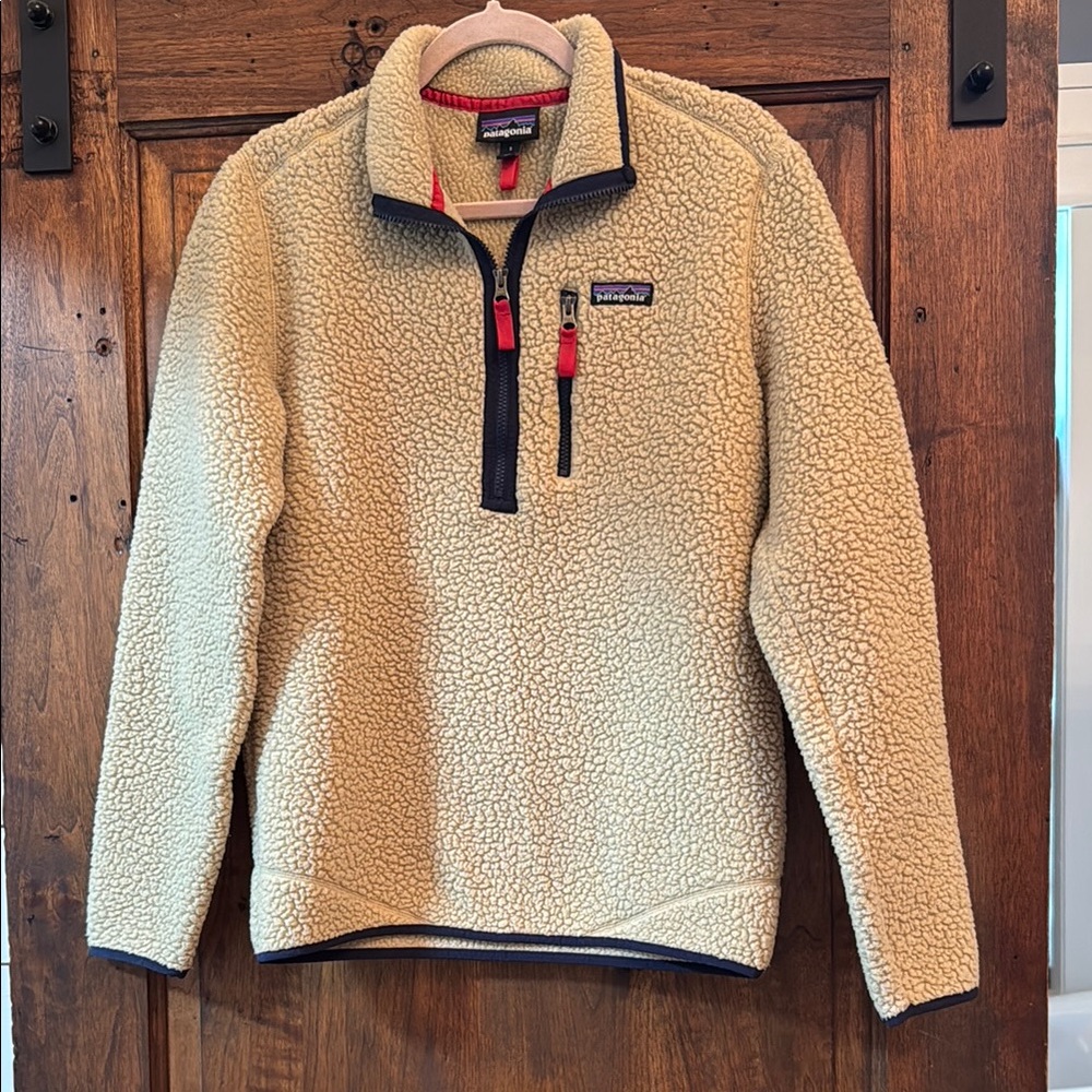 Vintage Patagonia Tan Fleece Quarter-Zip Pullover
